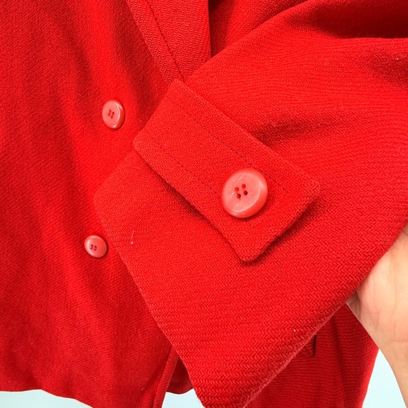 Vintage Pendleton Wool Womens Red Double Breasted Coat Jacket Sz ? Preppy *read* - Picture 6 of 16